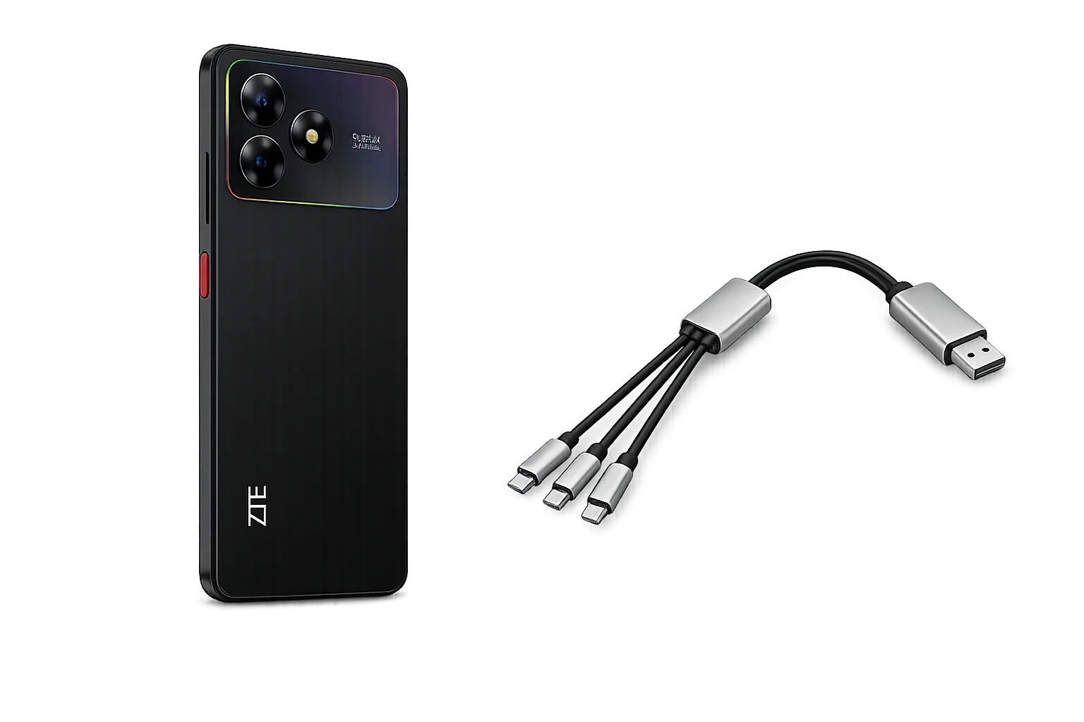 ZTE A36 + câbles 3 en 1 offert